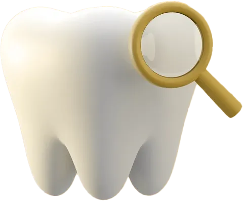 Tooth with magnifier