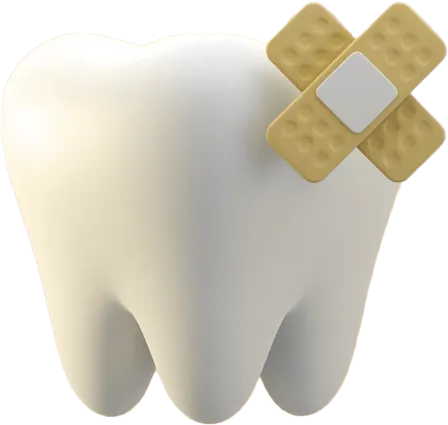 Tooth with bandage